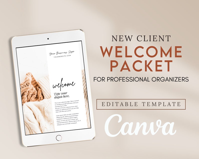 New Client Welcome Packet for Professional Organizers | Canva Template ...