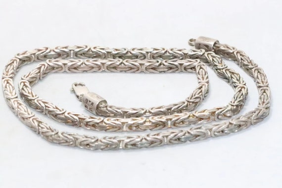 Sterling Silver Byzantine Link Chain - image 3