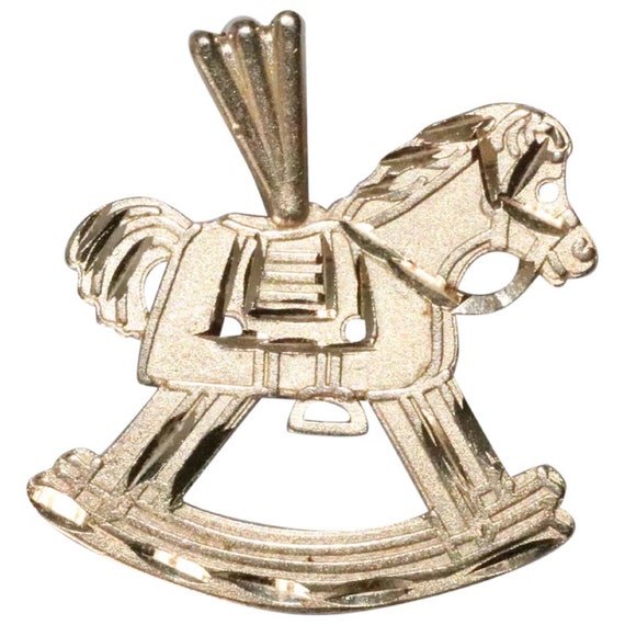 14 K Yellow Gold Horse Rocking Chair Pendent