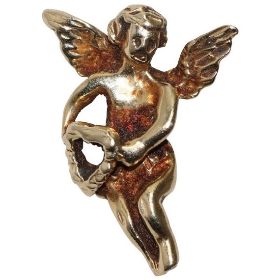 14 KT Yellow Gold Angel Charm - image 1