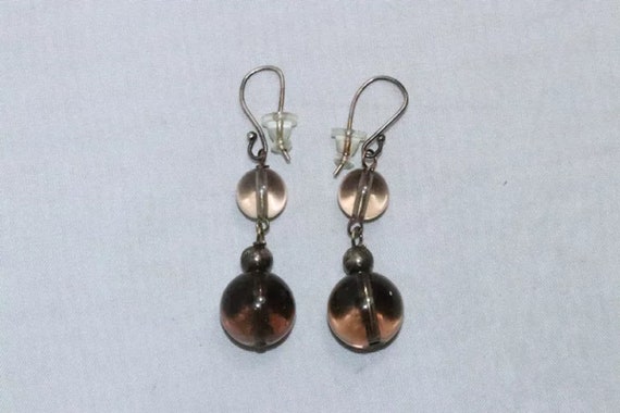 Sterling Silver Smoky Topaz Earrings - image 2