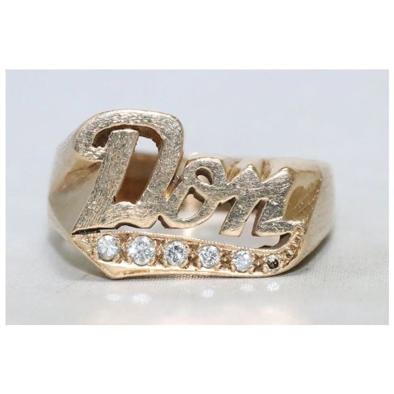 Vintage 14K Gold Diamond Name don Ring - Etsy
