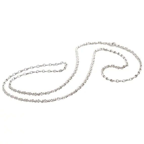 Retro 18K White Gold Infinity Necklace