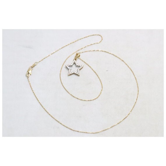 14KT Yellow Gold .36CT Diamond Star Necklace - image 4