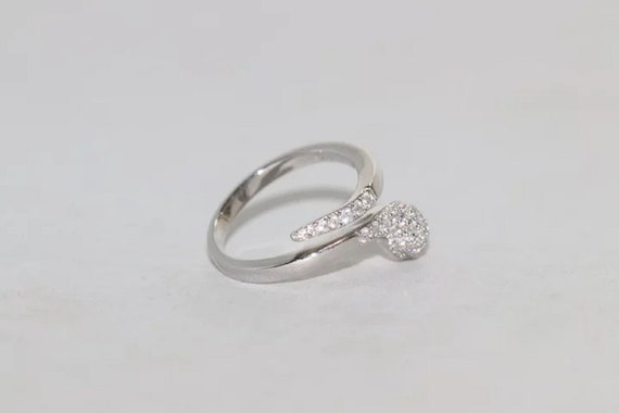 Sterling Silver White Cubic Zircon Snake Ring - image 3