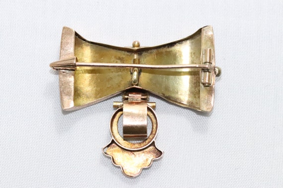 Vintage 10K Yellow Gold Bow Brooch - image 4