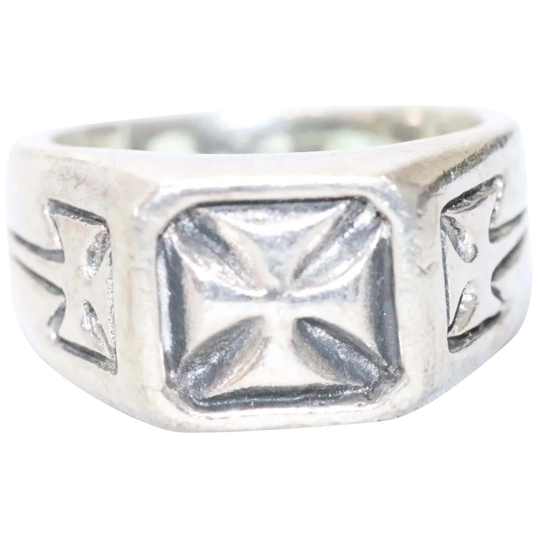 Sterling Silver Iron Cross Ring - Etsy