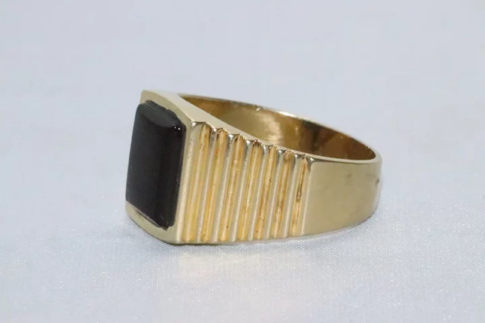 14Kイエローゴールド ブラックオニキス ストーンリング - Etsy 日本