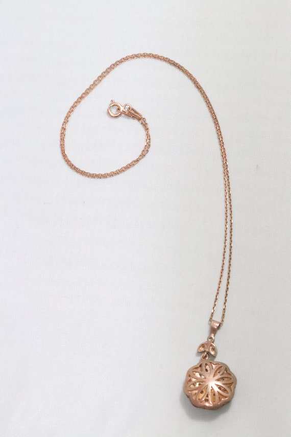 Vintage Sterling Silver Rose Gold Tone Necklace - image 5