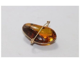 14KT ゴールド ロシア産琥珀ブローチ - Etsy 日本