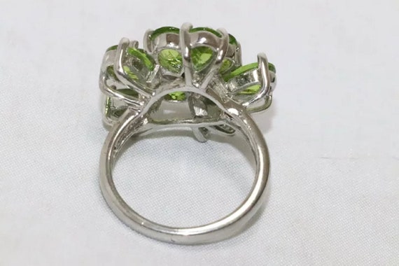 Sterling Silver Peridot Cubic Zirconia Turtle Ring - image 4