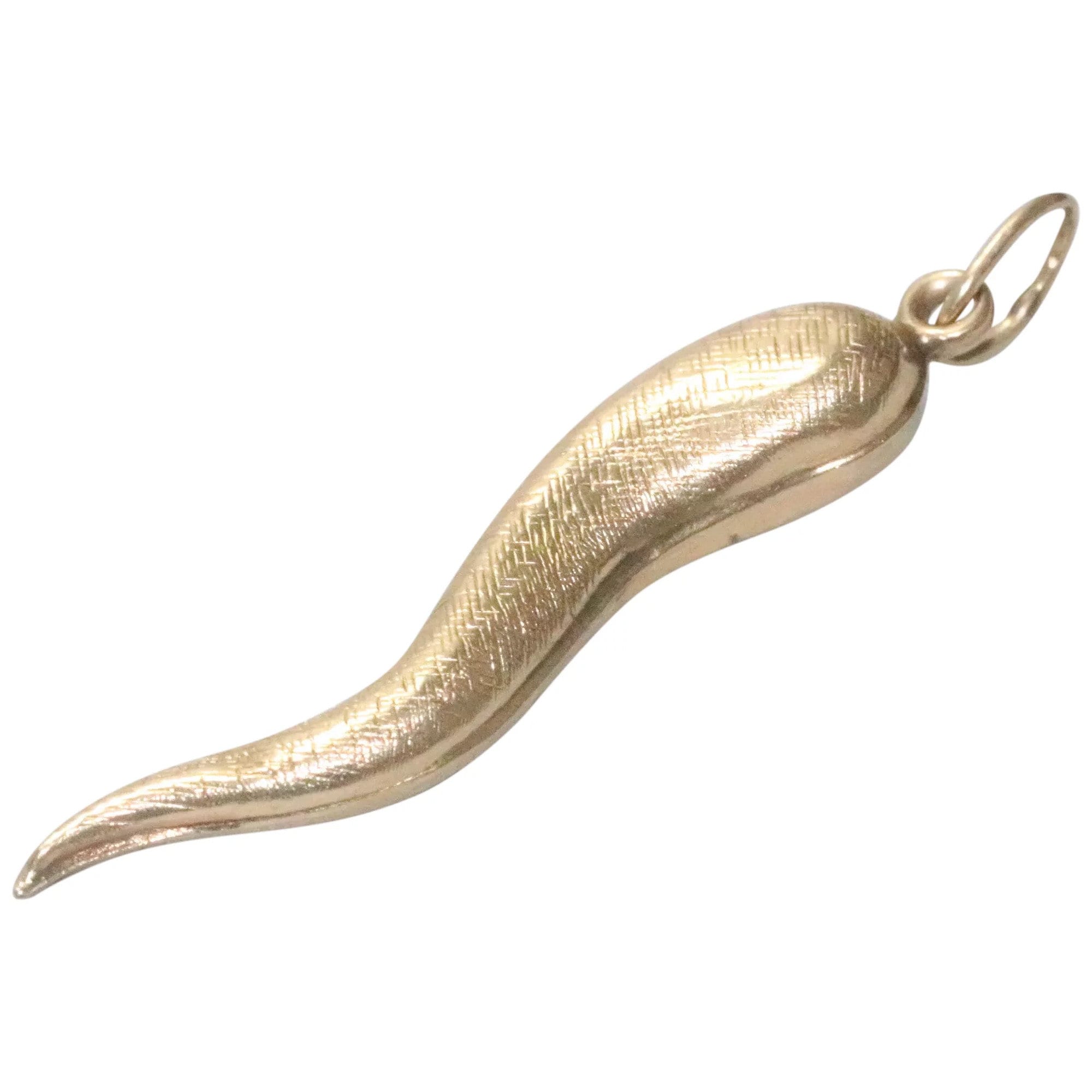 14KT Gold Italian Horn Pendant Etsy