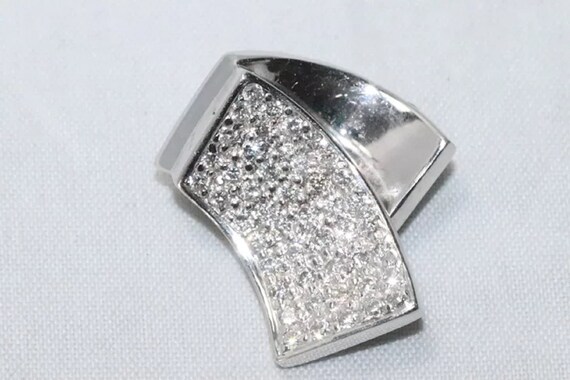 18K Twisted Pave Diamond Slider Pendent - image 2
