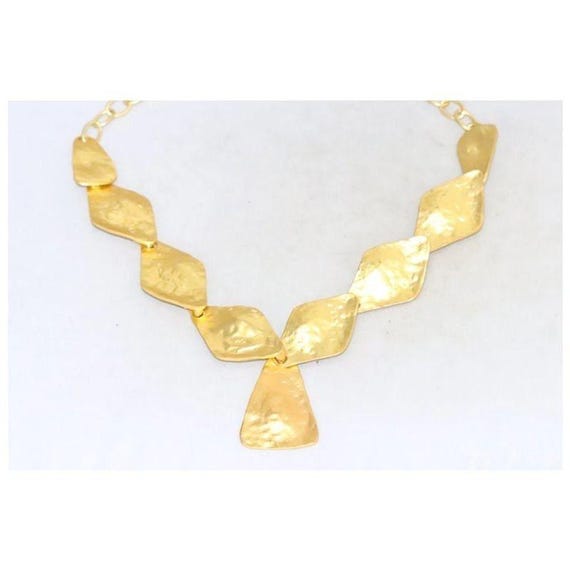 Vintage Kenneth Jay Lane Geometric Gold Tone Neck… - image 2