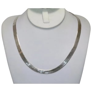 Sterling Silver Italian Herringbone Chain Necklace