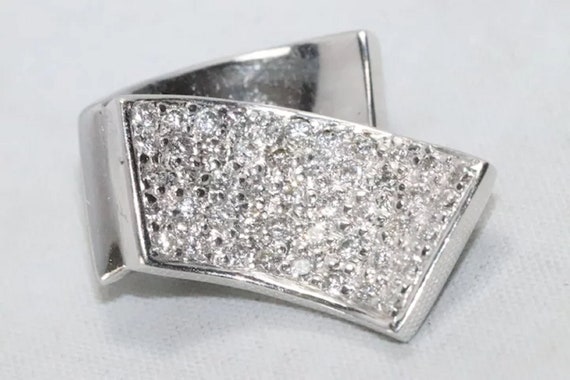18K Twisted Pave Diamond Slider Pendent - image 4
