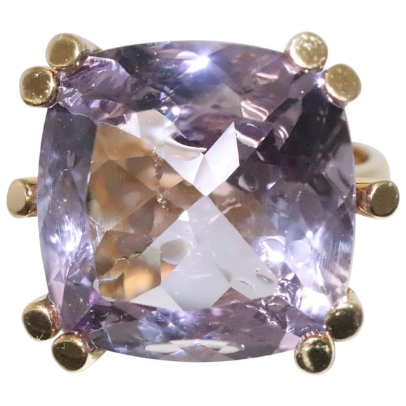 18K Yellow Gold Kunzite Ring - image 1