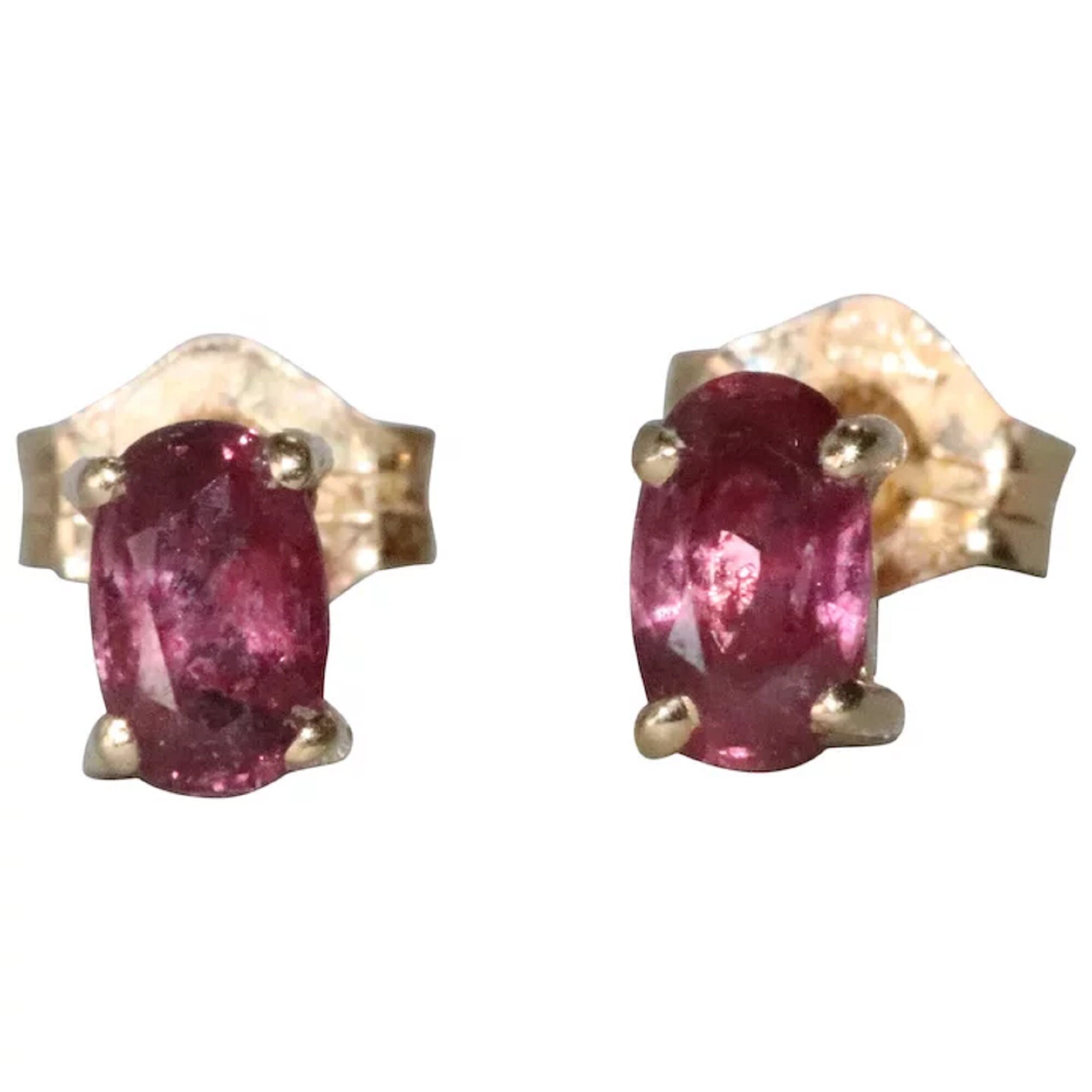 0.80ct Rotondo Naturale Diamante Rubino 14k Bis Marchiato Oro Bianco