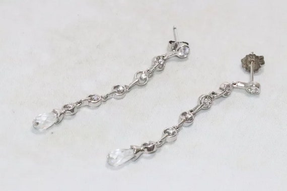 Sterling Silver Cubic Zirconia Earrings - image 3