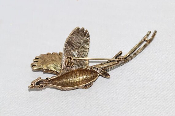 Vintage ART Bird Brooch - image 3