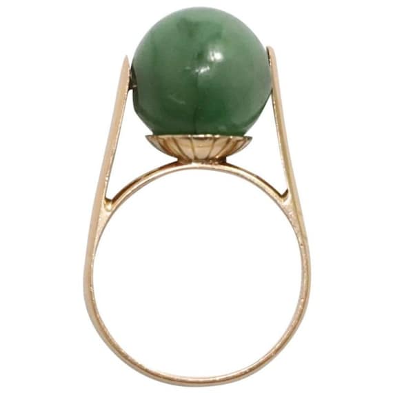 14 KT Gold Jade Ring