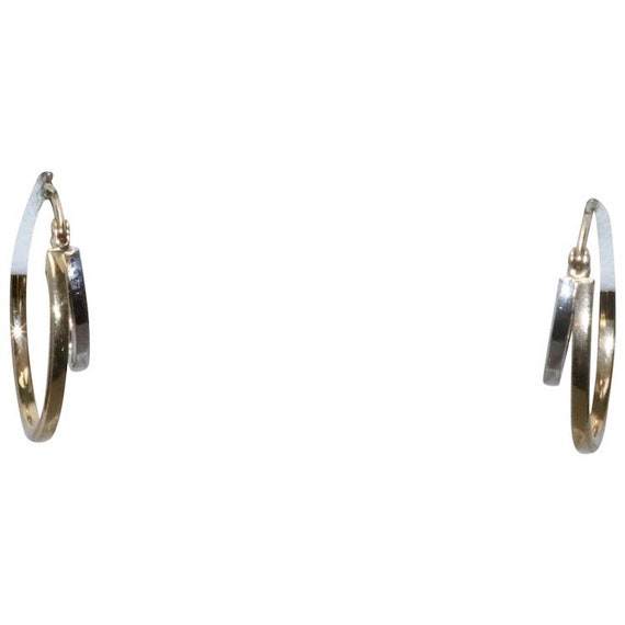 10KT Two Tone Gold Hoop Earrings