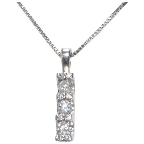 10K White Gold .25 CT Diamond Necklace - image 1