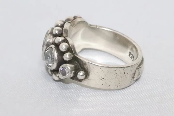 Sterling Silver Cubic Zirconia Stone Ring - image 5