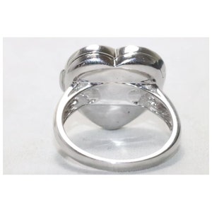 14KT White Gold .22 CT Pavé Set Diamond Heart Locket Ring image 5