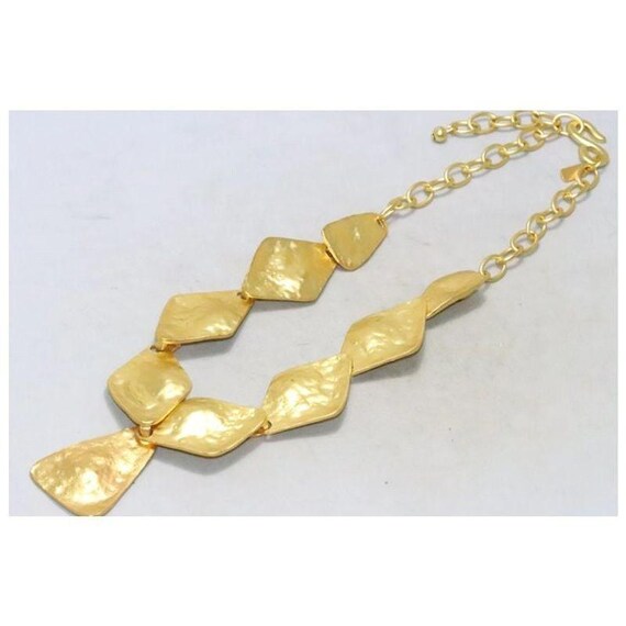 Vintage Kenneth Jay Lane Geometric Gold Tone Neck… - image 3