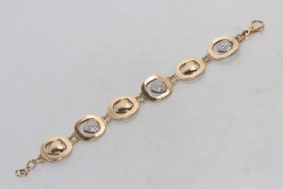 Sterling Silver Cubic Zirconia Italian Bracelet - image 2