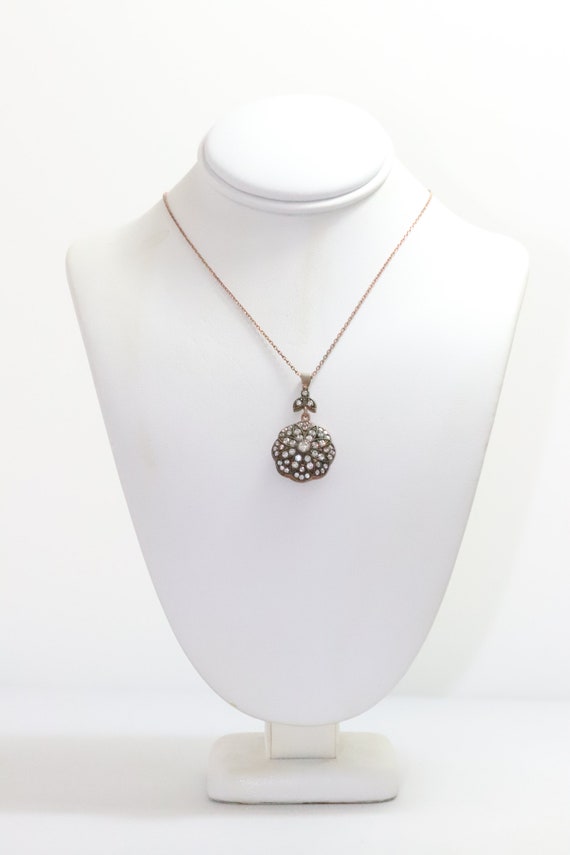 Vintage Sterling Silver Rose Gold Tone Necklace - image 3