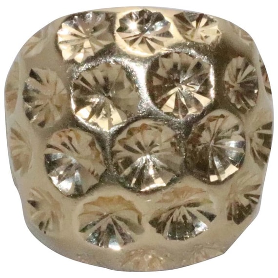 14KT Yellow Gold Diamond Cut Ring - image 1