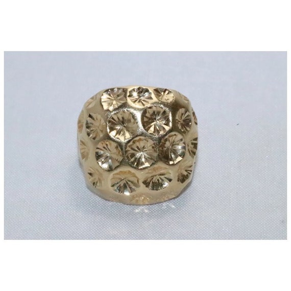 14KT Yellow Gold Diamond Cut Ring - image 2