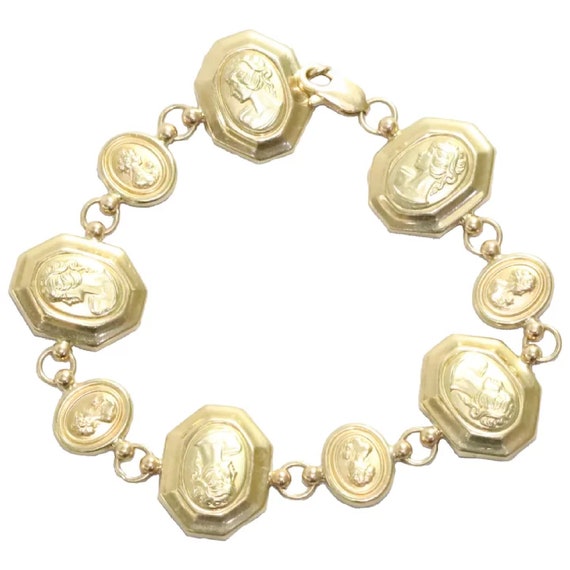 ♪( ´▽｀)留金具に14KT(14金)の50年程前のヴィンテージブレスレット Vintage 14k Yellow Gold Filigree Link Bracelet - Etsy