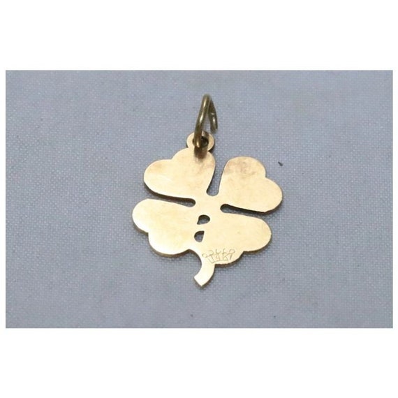 14KT Yellow Gold Four Leaf Clover Pendant - image 3
