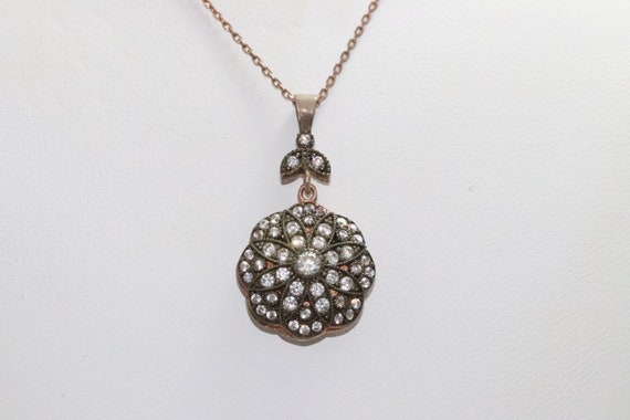 Vintage Sterling Silver Rose Gold Tone Necklace - image 2