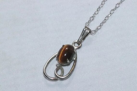 Sterling Silver Tiger Eye Necklace - image 4