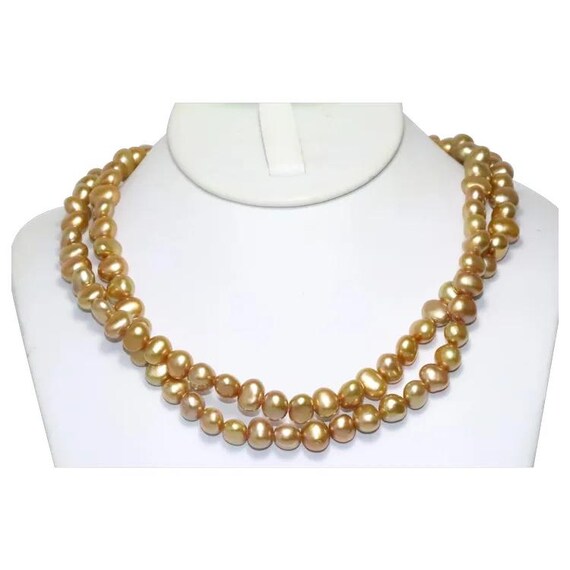Honora Collection Sterling Silver Yellow Fresh Water Pearls Beaded Necklace