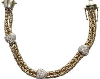 14 KT Two Tone .50 CT Diamond Bracelet