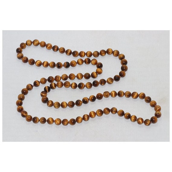 Long Beaded Tiger's Eye Necklace - image 4