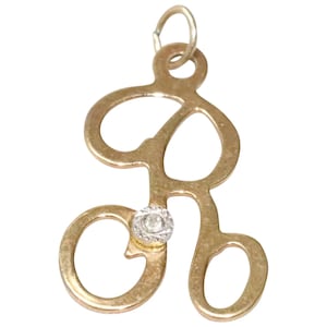 Gold Filled Diamond R Initial Pendant