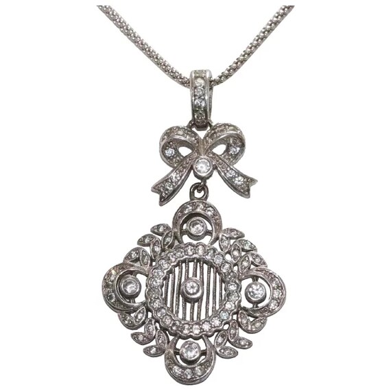 Sterling Silver White Zircon Necklace