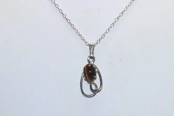 Sterling Silver Tiger Eye Necklace - image 2