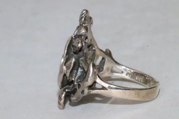 Sterling Silver Floral Leaf Ring - image 3