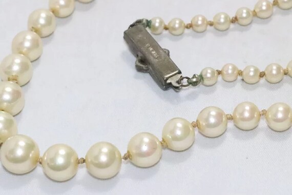 Vintage Sterling Silver Pearl Choker - image 4