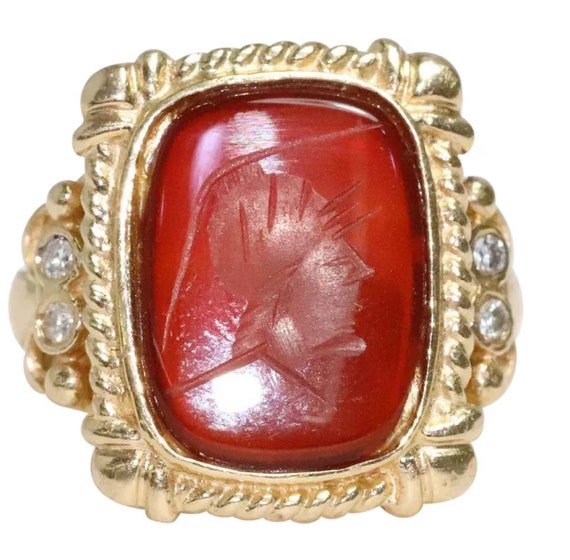 Red String Intaglio Intaglio roman ruler vintage - Gem