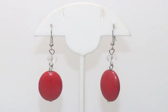 Vintage Synthetic Coral Earrings - image 2