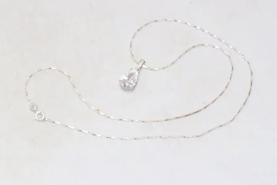 Sterling Silver Cubic Zirconia Necklace - image 3