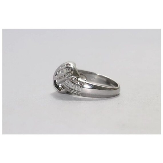 14 KT White Gold 2.5 CT Diamond Love Knot Ring - image 3